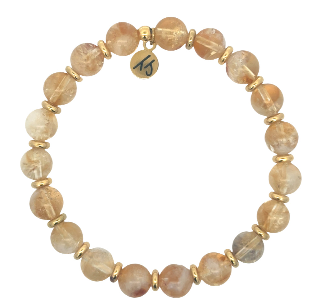 Limited Edition Gold Empowered Elegance Citrine Gemstone Exclusive Bracelet