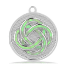Limited Edition: Green Fire Agate Gemstone Bracelet with Journey Knot Sterling Silver Charm
