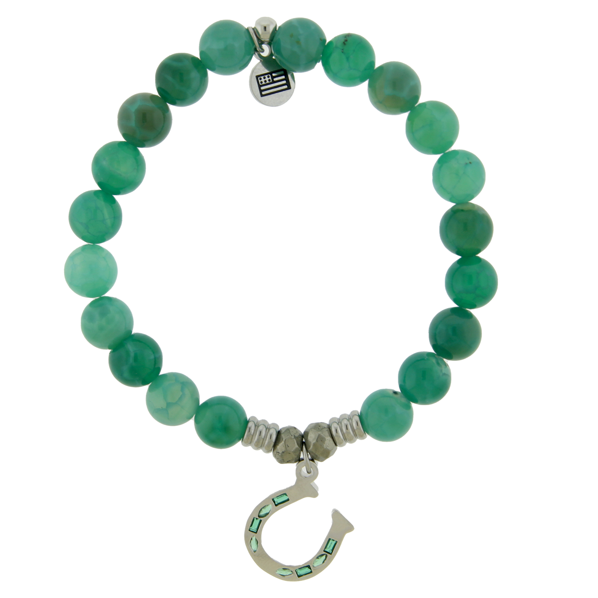 Limited Edition: Green Fire Agate Gemstone Bracelet with Lucky ...