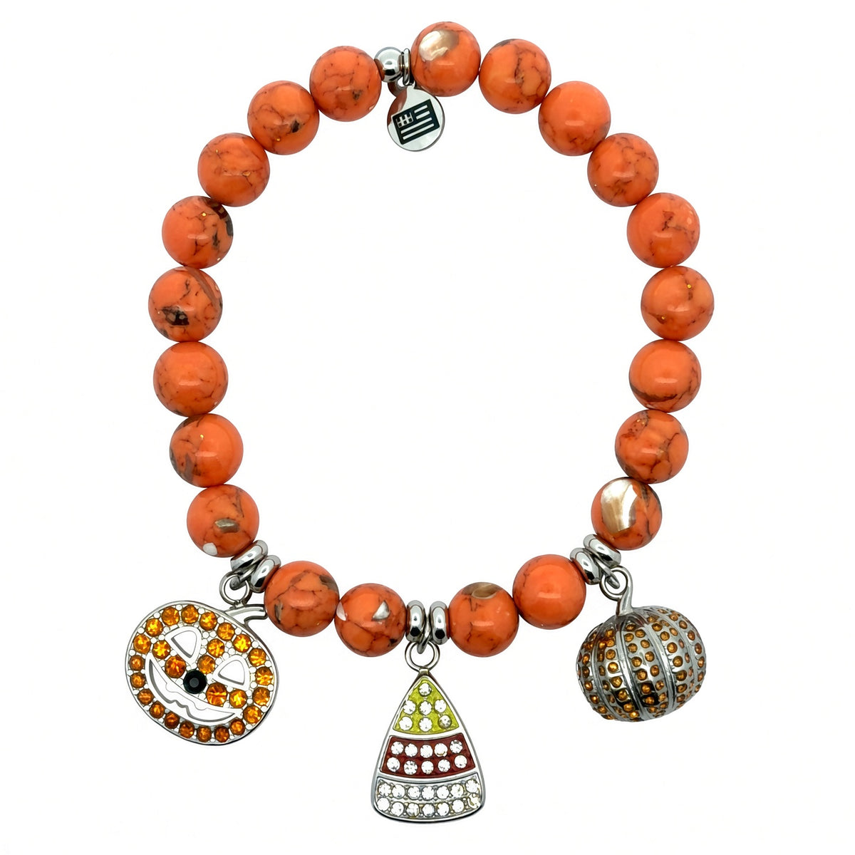 Limited Edition Halloween Multi Charm with Orange Shell Gemstone Bracelet