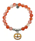 Limited Edition Jack-o'-lantern Charm with Orange Cats Eye Gemstone Bracelet