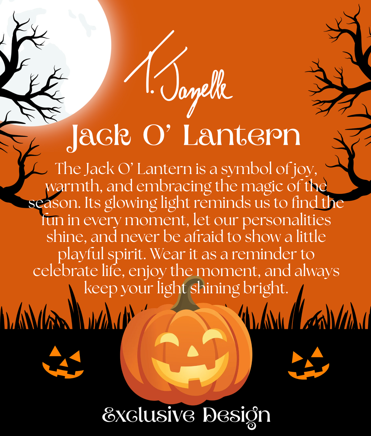 Limited Edition Jack-o'-Lantern Charm with Orange Tiger's Eye & Black Striped Agate Gemstone Bracelet