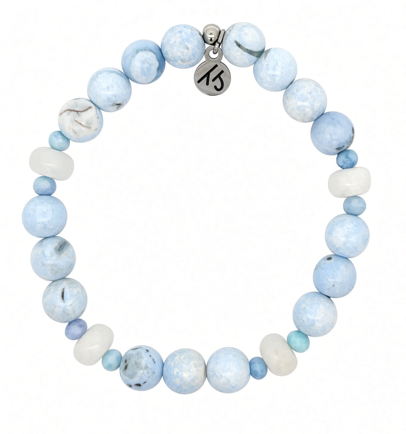 Limited Edition Light Blue White Agate Gemstone Exclusive Bracelet