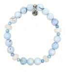 Limited Edition Light Blue White Agate Gemstone Exclusive Bracelet