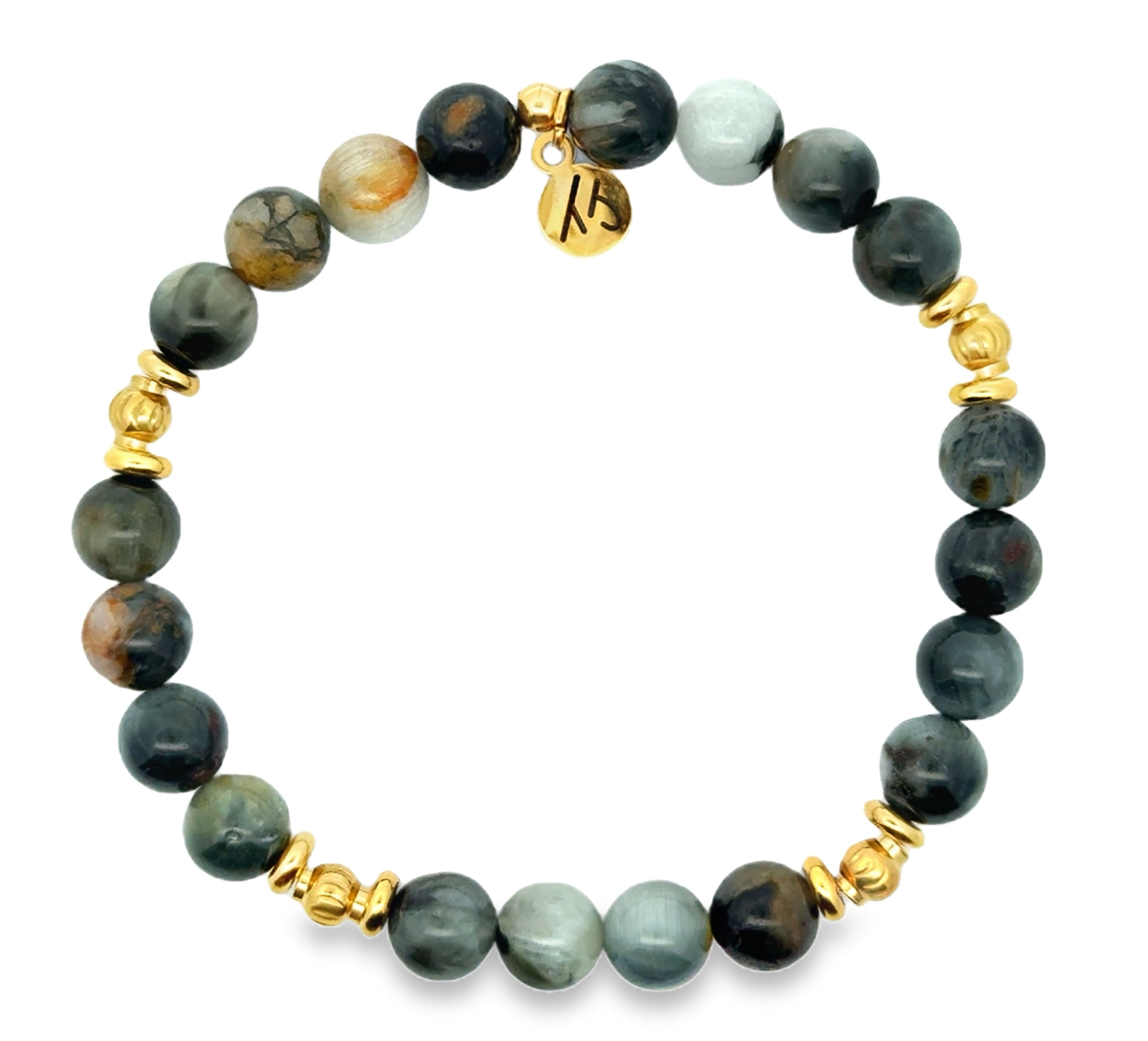 Limited Edition Men's Gold with Eagle Eye Gemstone Exclusive Bracelet
