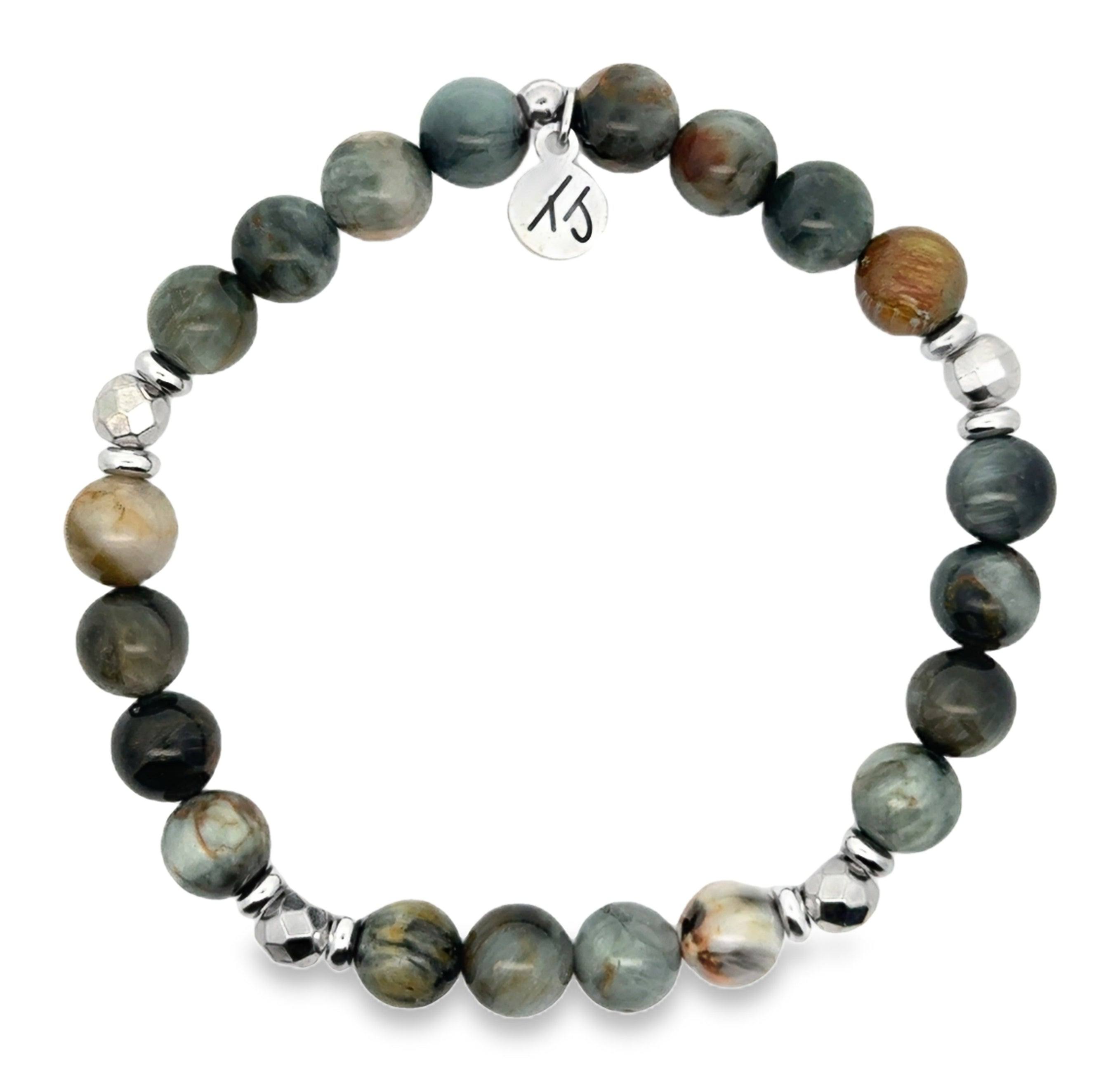 Limited Edition Men's Silver with Eagle Eye Gemstone Exclusive Bracelet