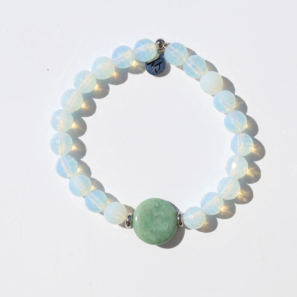 Limited Edition Opalite and Green Jade Bracelet