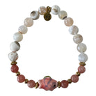 Limited Edition Pink Fish with White Natural Agate Gemstone Exclusive Bracelet