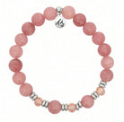 Limited Edition Strawberry Jade Gemstone with Pink Crystal Exclusive Bracelet