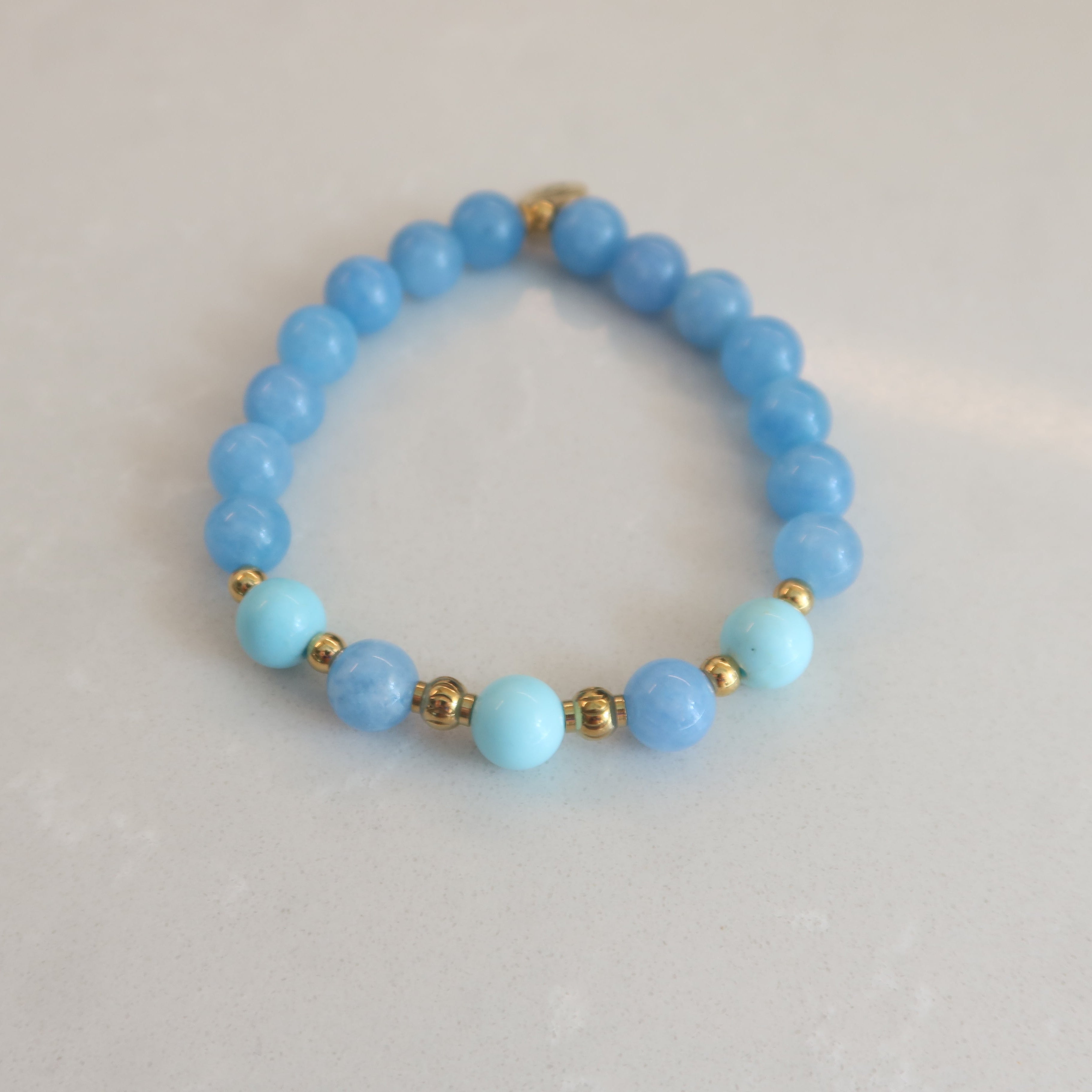 Limited Edition- Vibrance Bracelet with Cloud Blue Chalcedony Gemstones