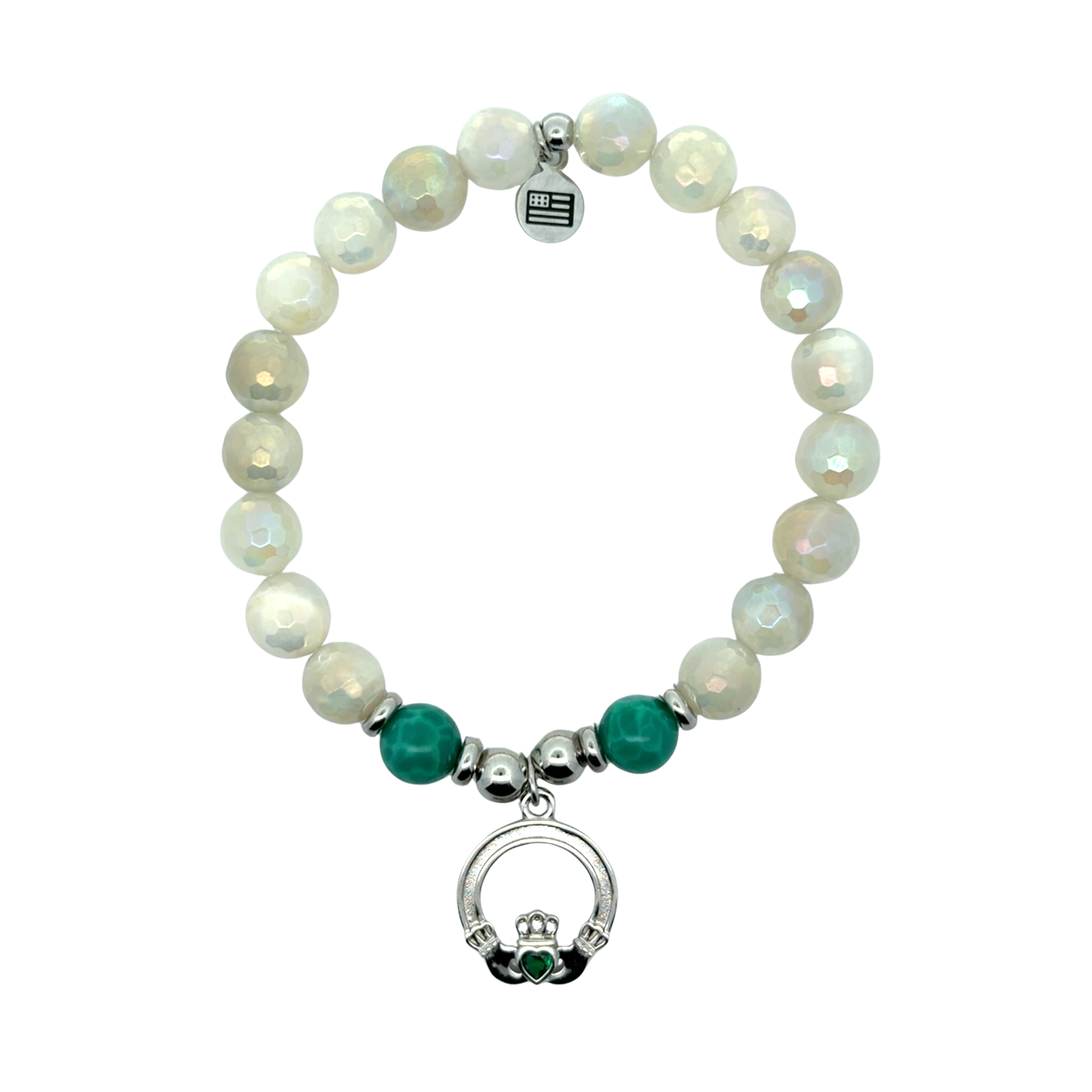 Live Shopping Limited Edition Green Claddagh & Moonstone Gemstone Exclusive Bracelet