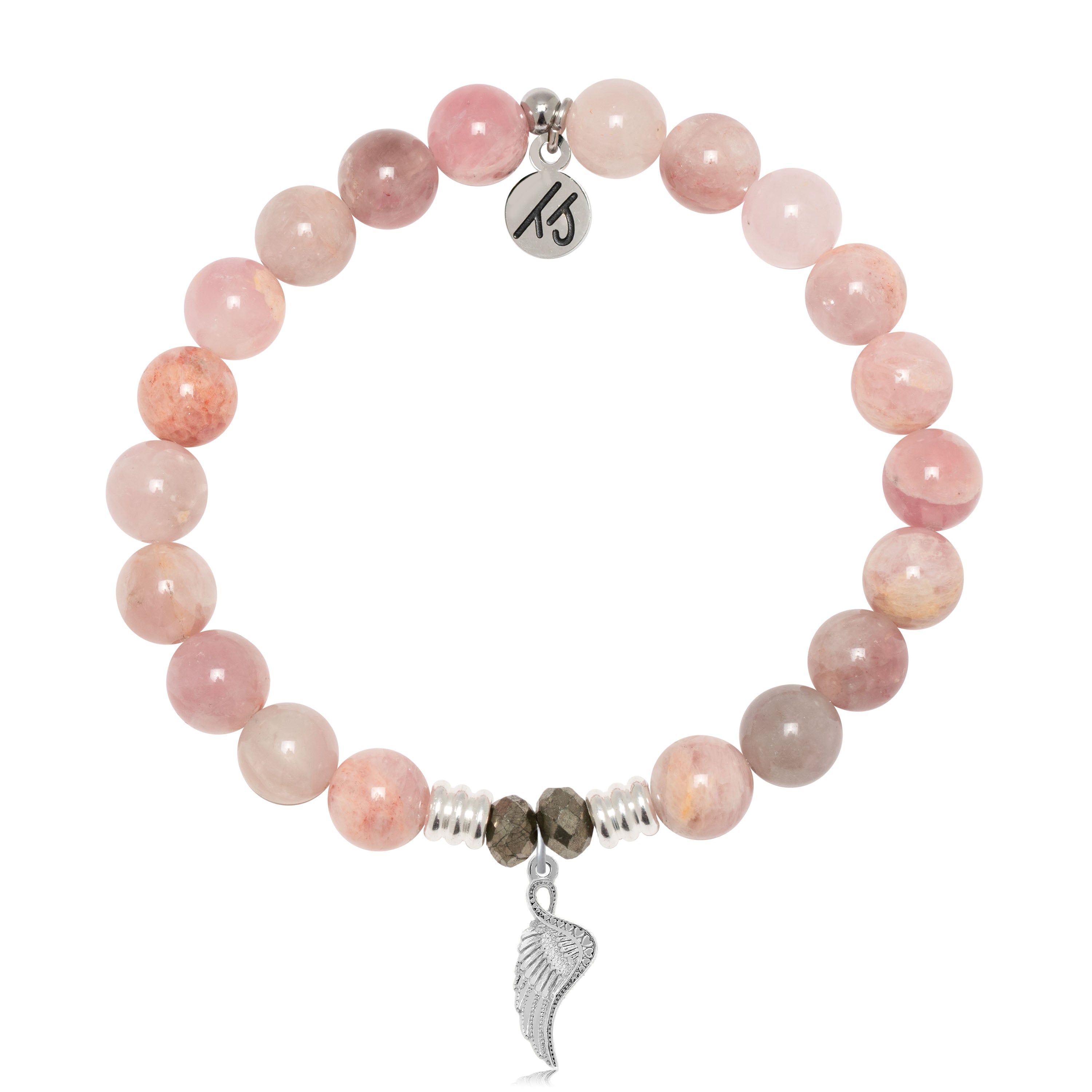 Madagascar Quartz Gemstone Bracelet with Angel Blessings Sterling Silver Charm