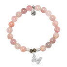 Madagascar Quartz Gemstone Bracelet with Butterfly Sterling Silver Charm
