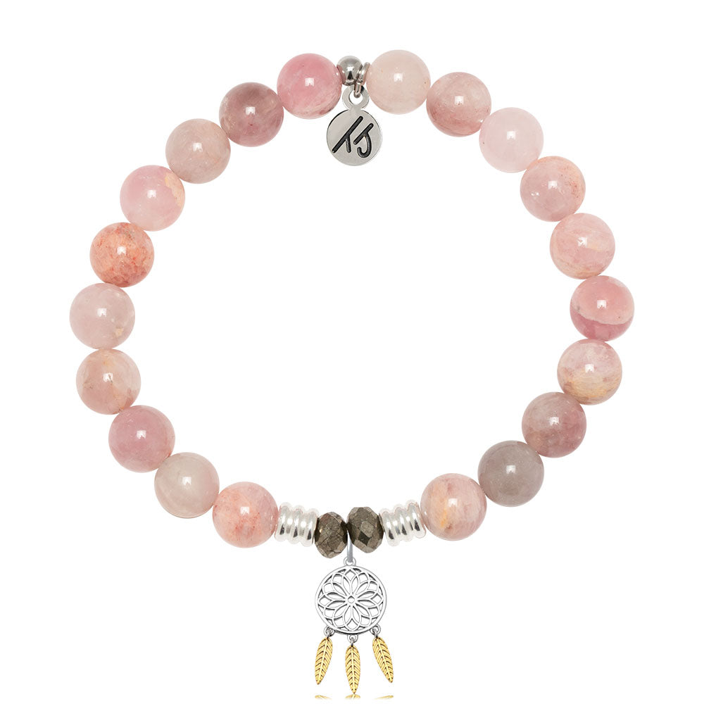 Madagascar Quartz Gemstone Bracelet with Dream Catcher Sterling Silver Charm