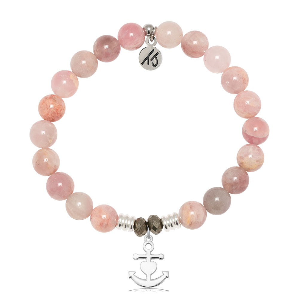 Madagascar Quartz Gemstone Bracelet with Faith. Hope. Love Sterling Silver Charm