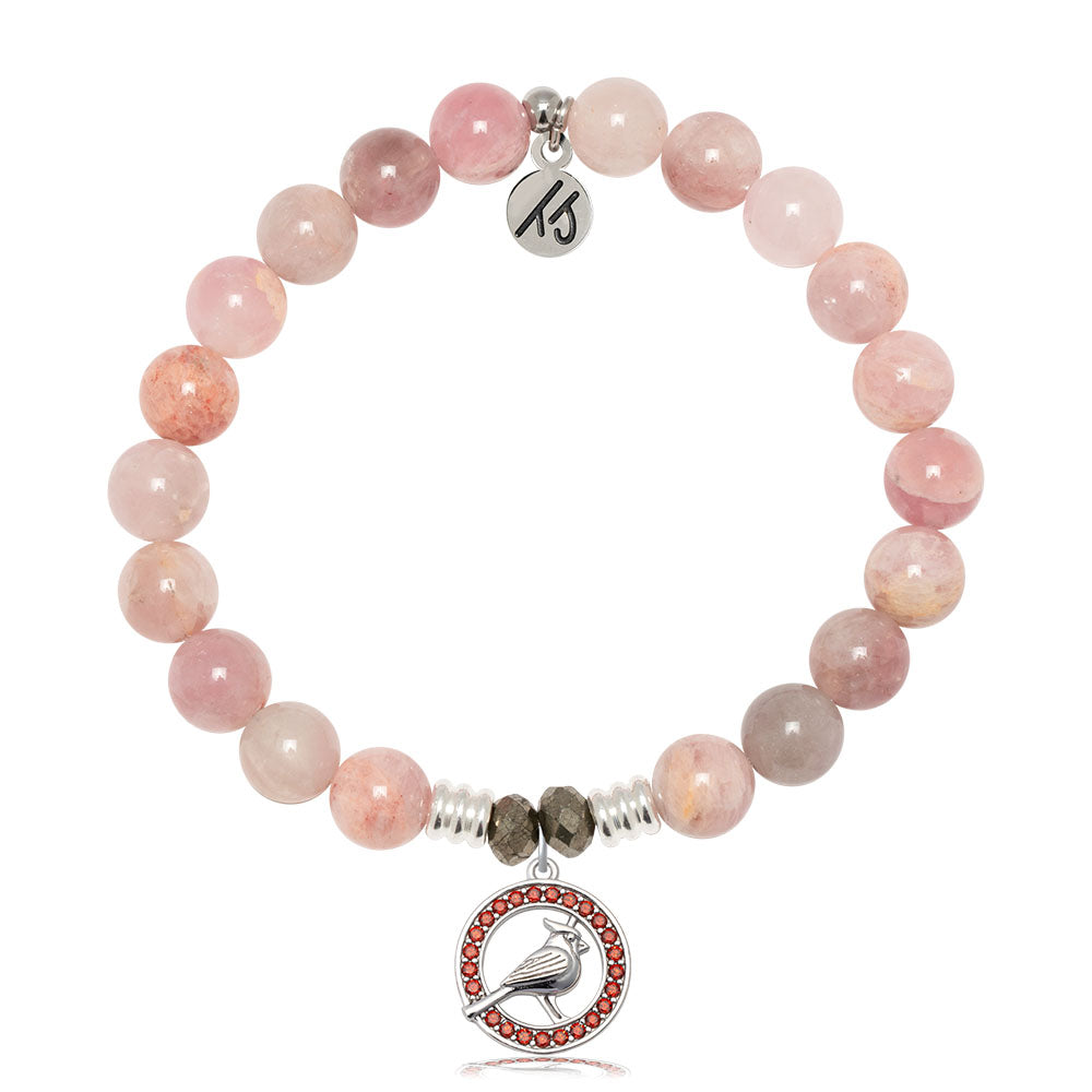Madagascar Quartz Gemstone Bracelet with Garnet Cardinal CZ Sterling Silver Charm