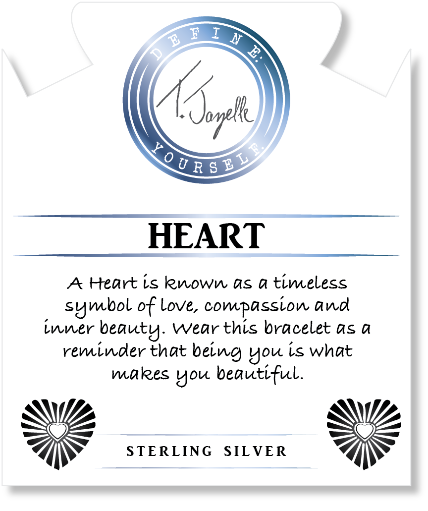 Madagascar Quartz Gemstone Bracelet with Heart Sterling Silver Charm