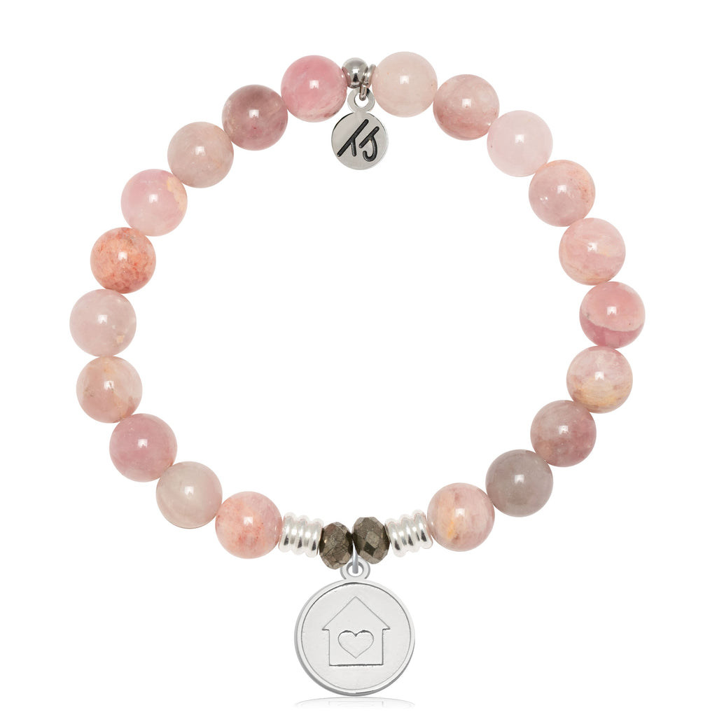Madagascar Quartz Gemstone Bracelet with Home is Where the Heart Is Sterling Silver Charm