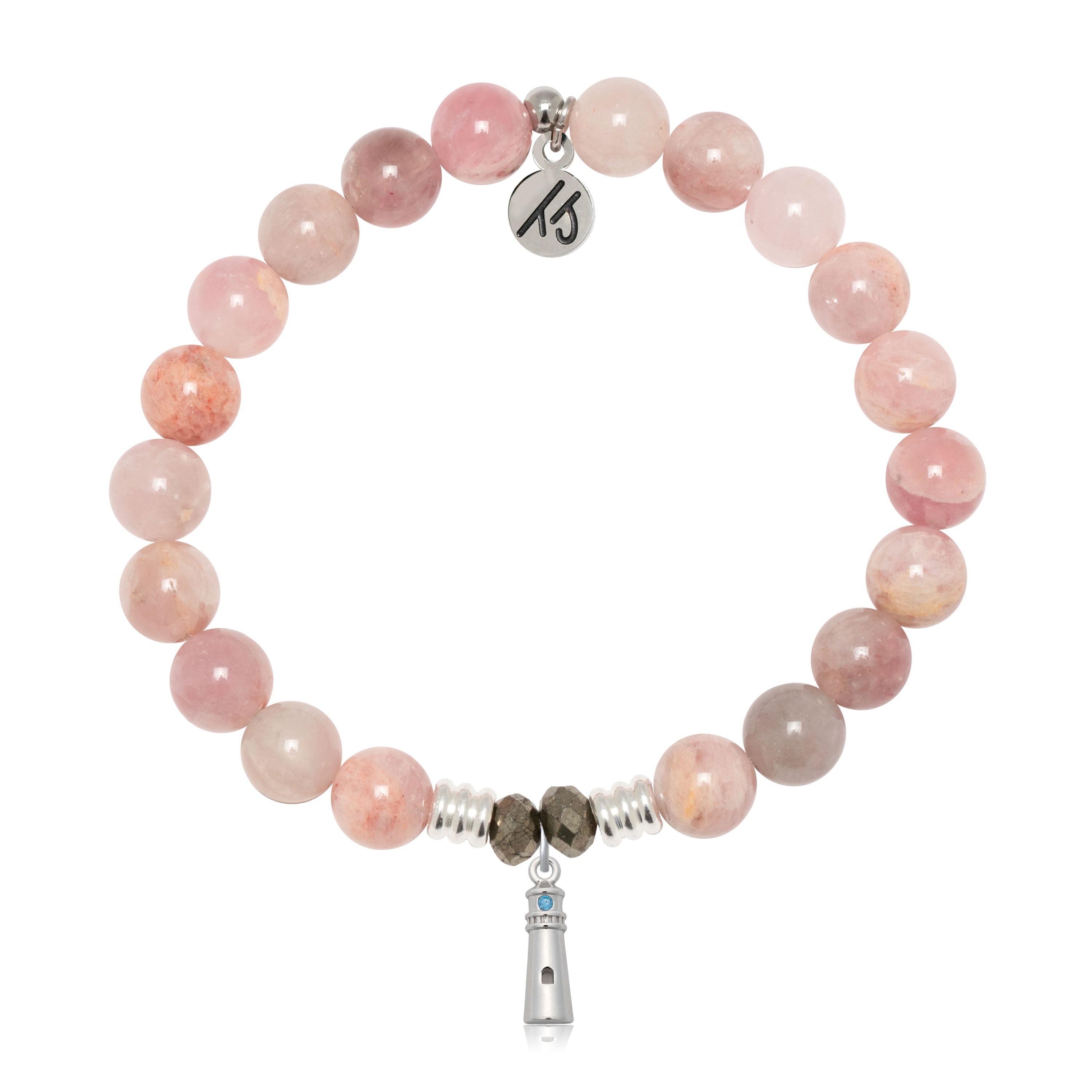 Madagascar Quartz Gemstone Bracelet with Lighthouse Sterling Silver Charm