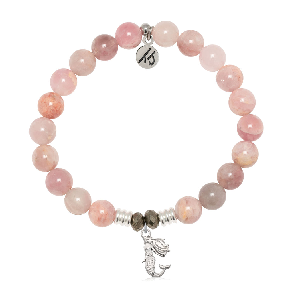 Madagascar Quartz Gemstone Bracelet with Mermaid Cutout Sterling Silver Charm