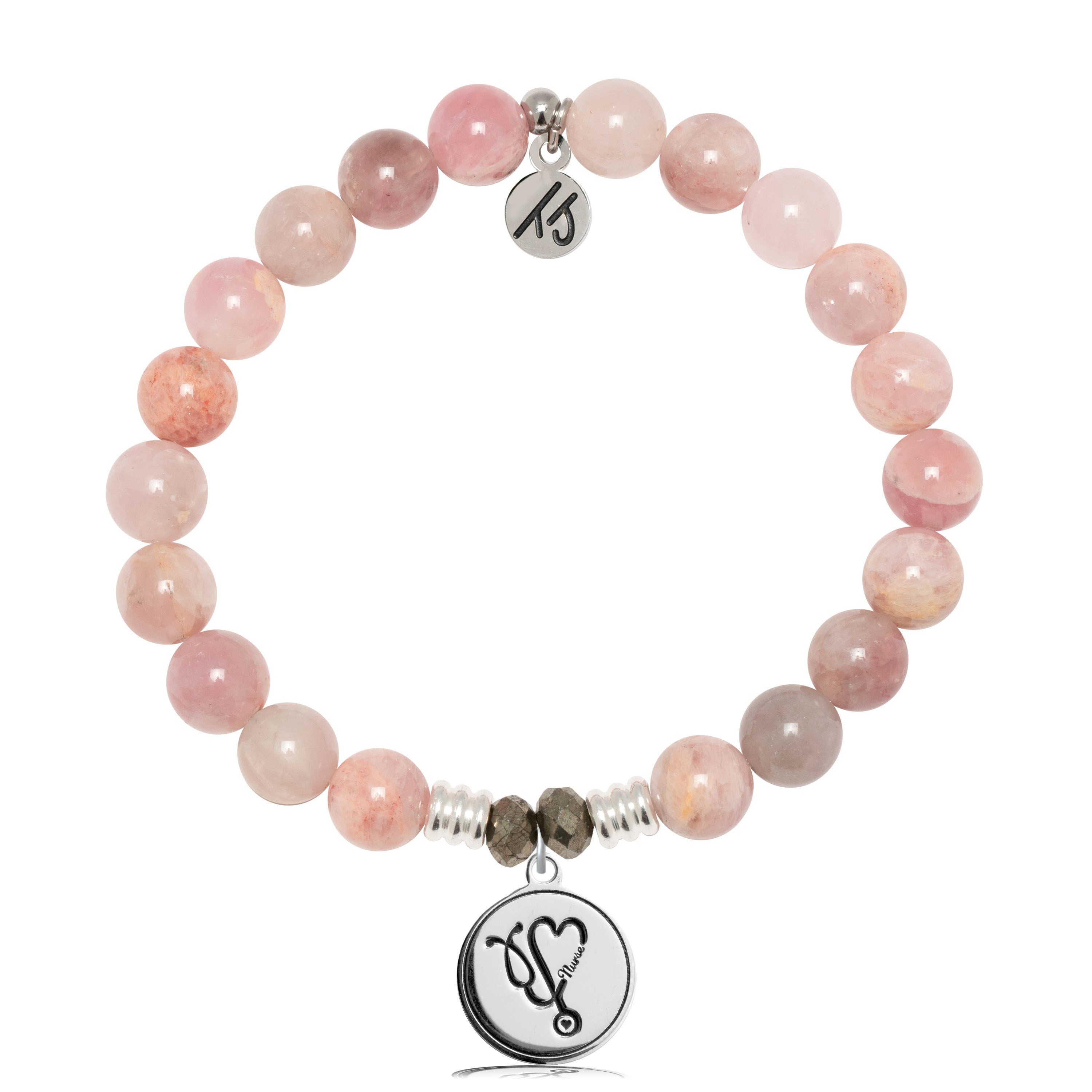 Madagascar Quartz Gemstone Bracelet with Nurse Sterling Silver Charm