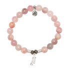 Madagascar Quartz Gemstone Bracelet with Olive Branch Sterling Silver Charm