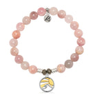Madagascar Quartz Gemstone Bracelet with Rising Sun Sterling Silver Charm