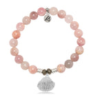 Madagascar Quartz Gemstone Bracelet with Seashell Sterling Silver Charm