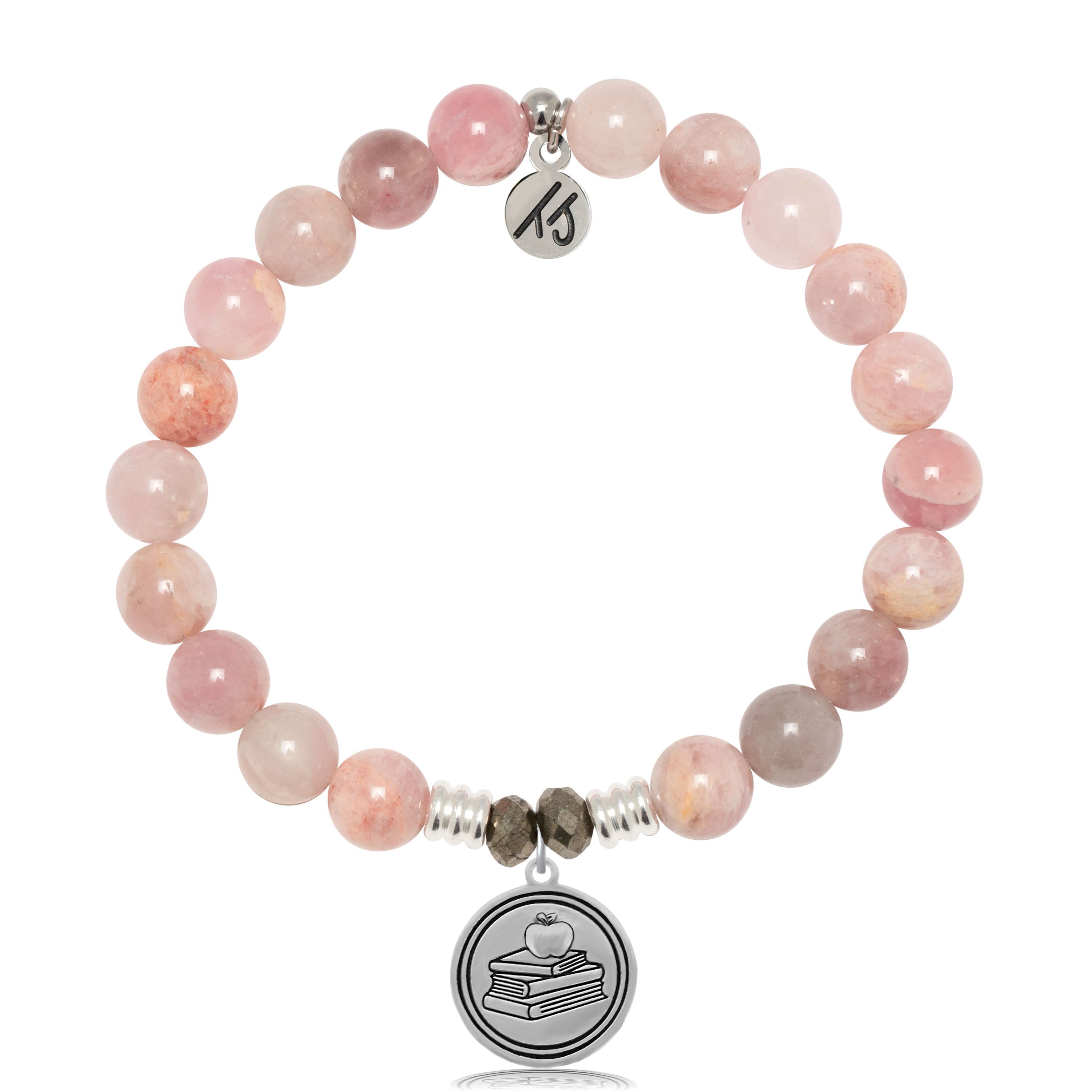 Madagascar Quartz Gemstone Bracelet with Teacher Sterling Silver Charm