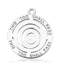 Madagascar Quartz Gemstone Bracelet with This Too Shall Pass Sterling Silver Charm