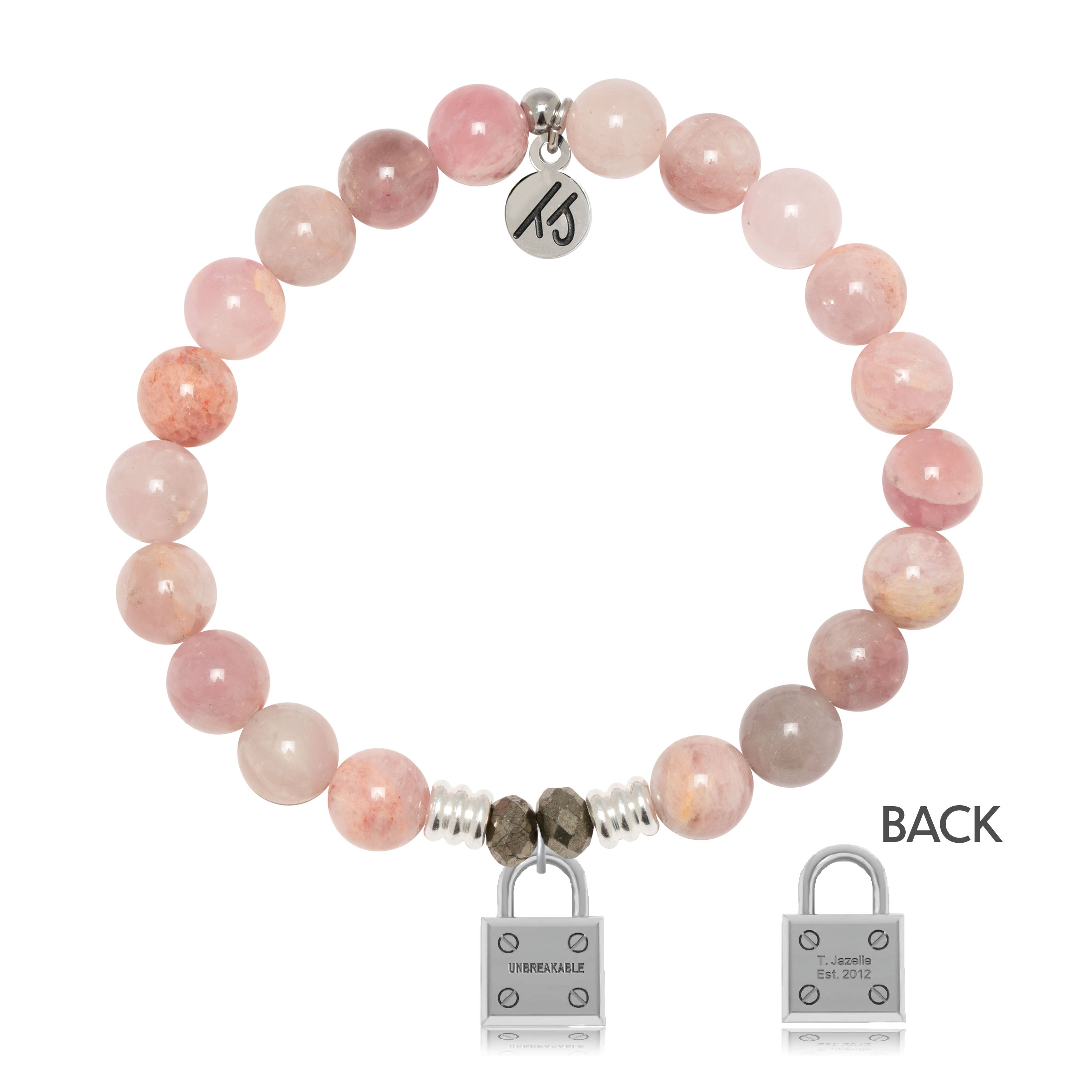 Madagascar Quartz Gemstone Bracelet with Unbreakable Sterling Silver Charm