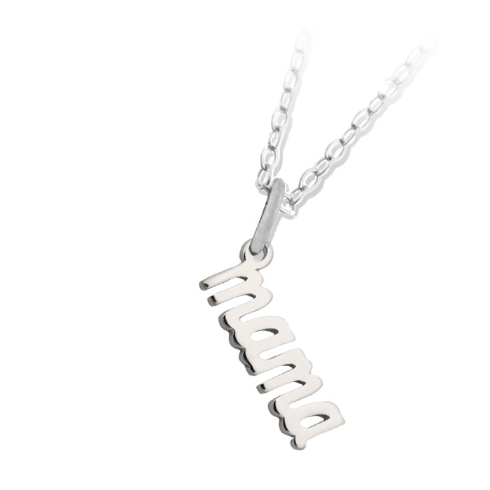 Mama Silver Charm Necklace