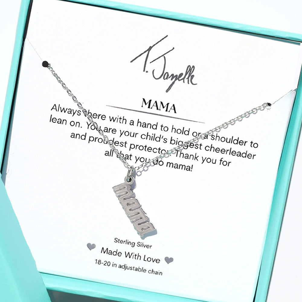 Mama Silver Charm Necklace