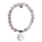 Mauve Jade Gemstone Bracelet with 11:11 Sterling Silver Charm