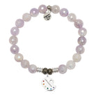 Mauve Jade Gemstone Bracelet with Create Sterling Silver Charm