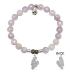 Mauve Jade Gemstone Bracelet with Flip Flop Sterling Silver Charm