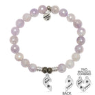 Mauve Jade Gemstone Bracelet with Forever Friends Sterling Silver Charm