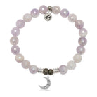 Mauve Jade Gemstone Bracelet with Friendship Stars Sterling Silver Charm
