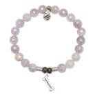 Mauve Jade Gemstone Bracelet with Fur Ever Love Sterling Silver Charm