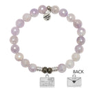 Mauve Jade Gemstone Bracelet with Love Letter Sterling Silver Charm