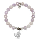 Mauve Jade Gemstone Bracelet with Seas the Day Sterling Silver Charm