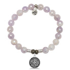 Mauve Jade Gemstone Bracelet with St. Christopher Sterling Silver Charm