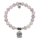Mauve Jade Gemstone Bracelet with Winter Wonderland Sterling Silver Charm