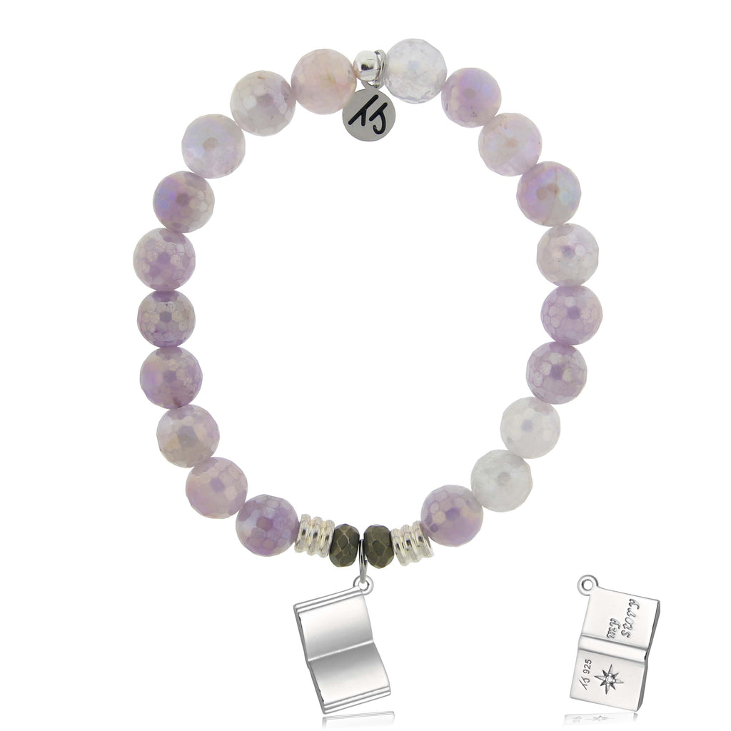 Mauve Jade Gemstone Bracelet with Your Story Sterling Silver Charm