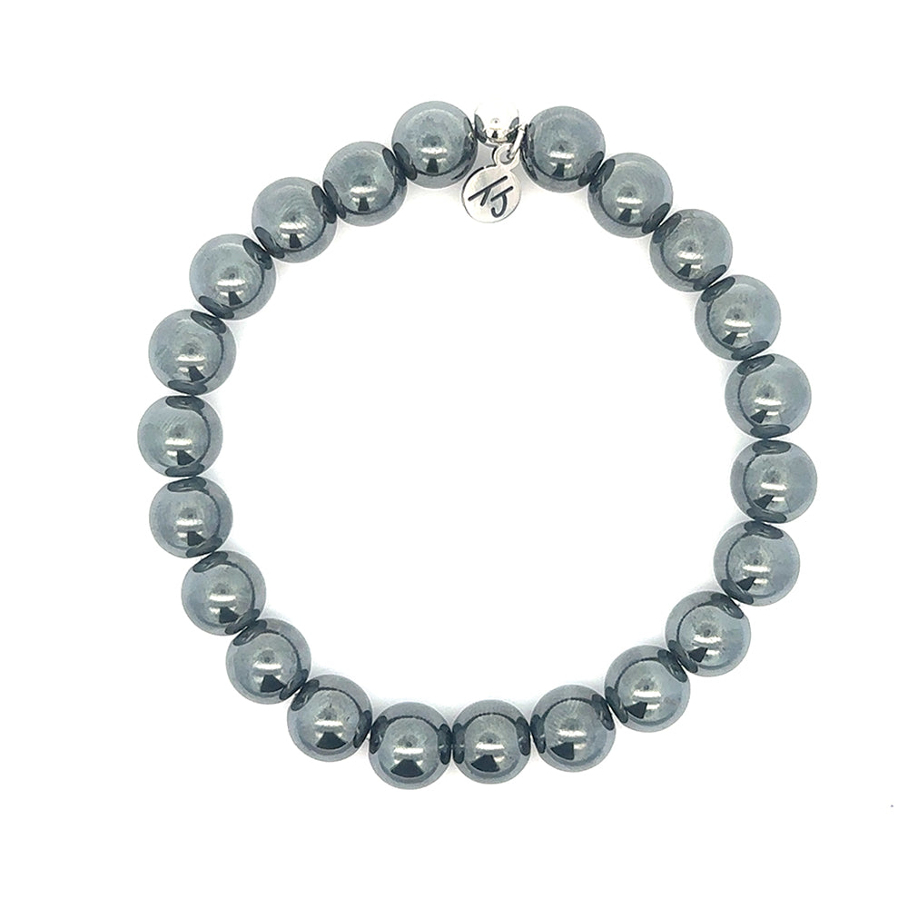 Men's Noble Stone Bracelet Collection- Gunmetal Hematite Gemstone Defining Bracelet