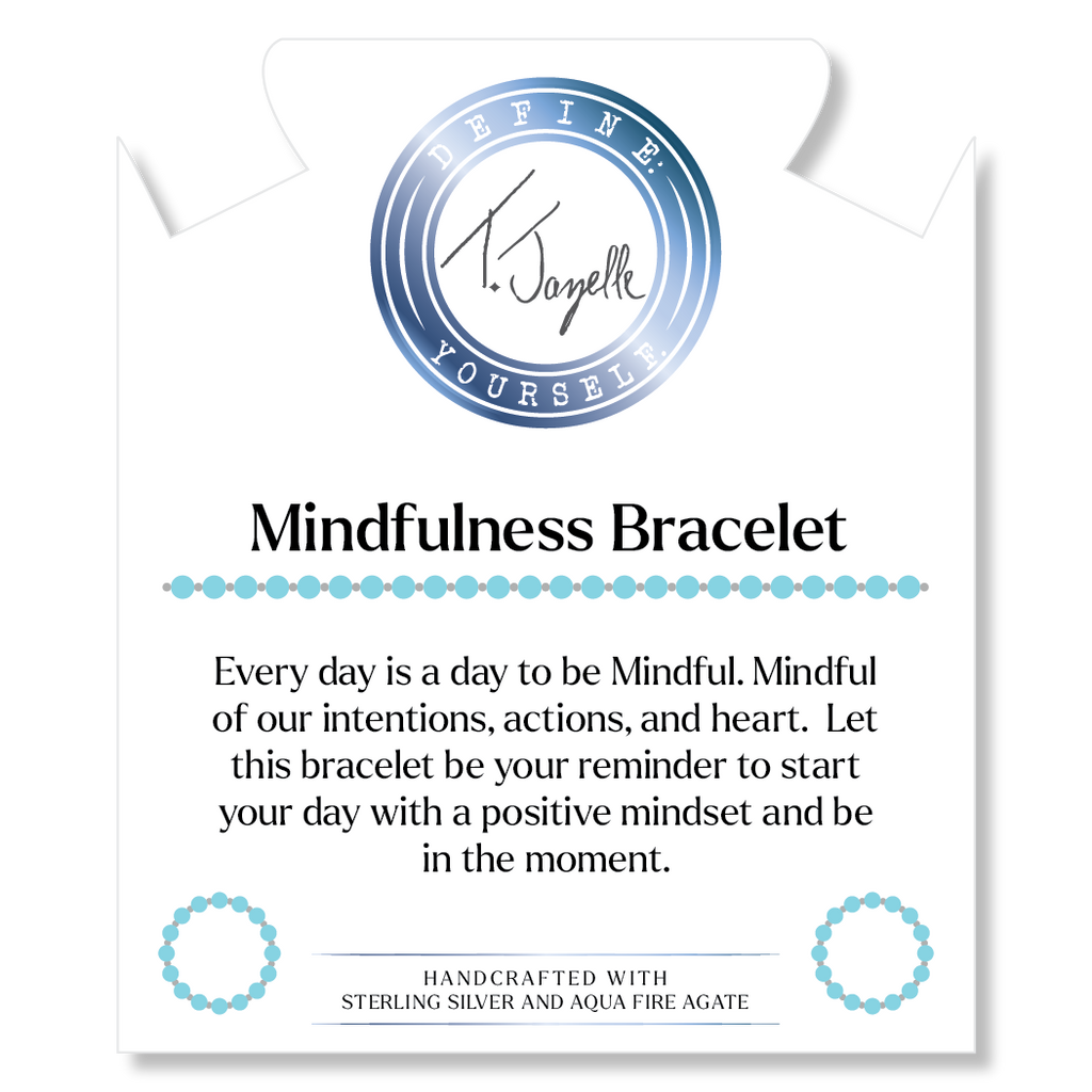Mindfulness Collection- Aqua Fire Agate Gemstone Bracelet