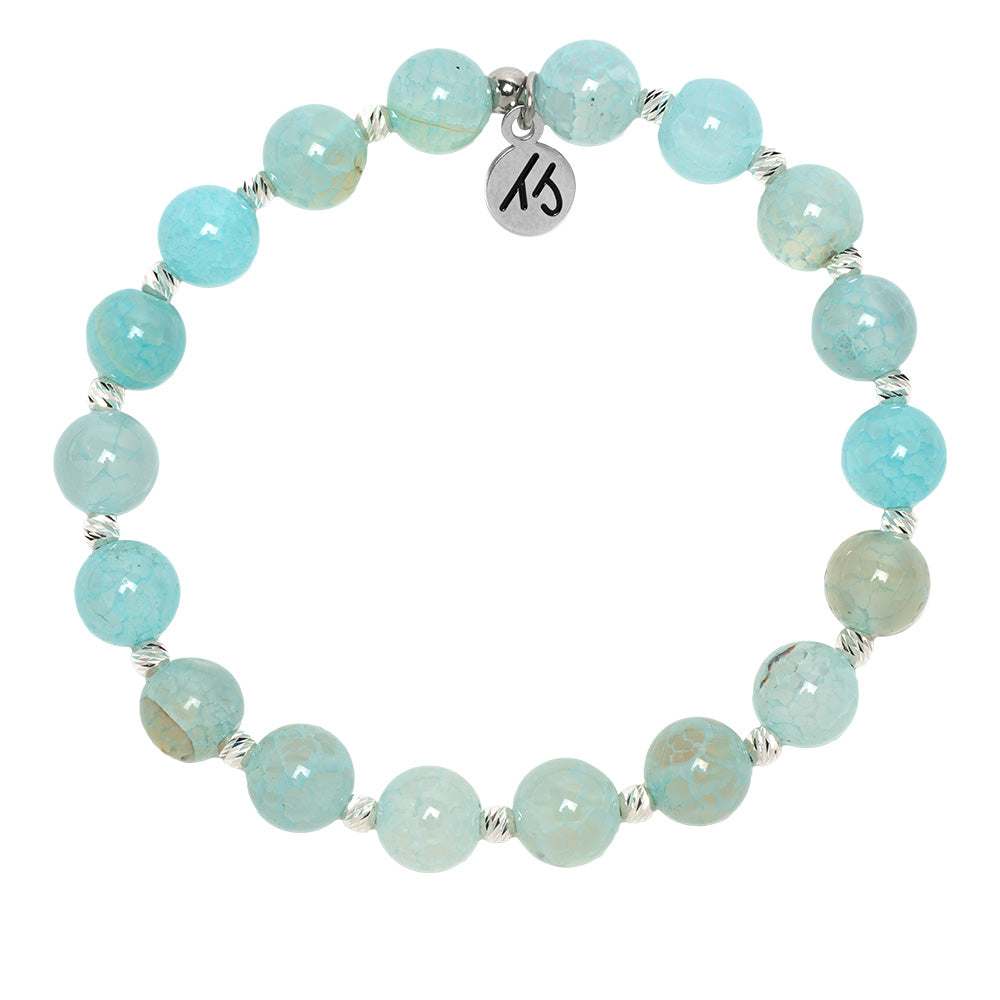Mindfulness Collection- Aqua Fire Agate Gemstone Bracelet