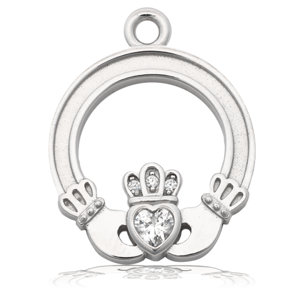 Moonstone Gemstone Bracelet with Claddagh Sterling Silver Charm