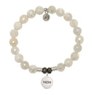 Moonstone Gemstone Bracelet with Endless Love Mom Sterling Silver Charm