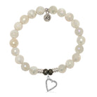 Moonstone Gemstone Bracelet with Everlasting Love Sterling Silver Charm